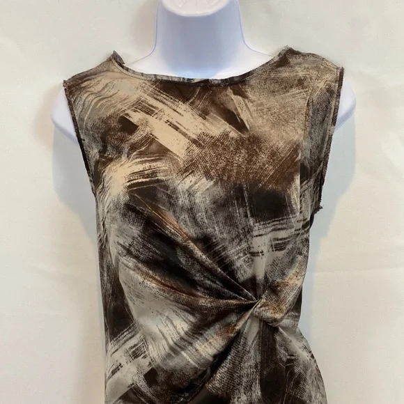 Simply Vera Vera Wang brown knotted dress in brown and gray size S - Picture 3 of 11